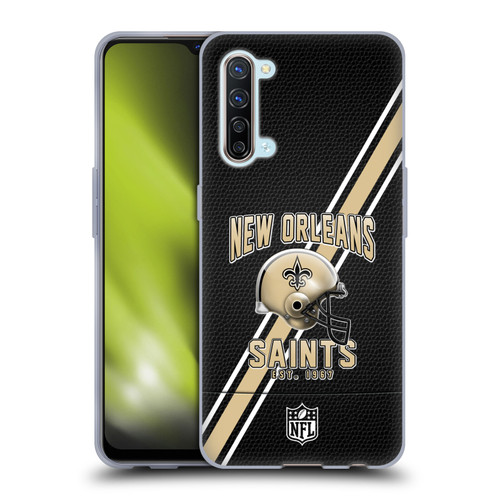 NFL New Orleans Saints Logo Art Football Stripes Soft Gel Case for OPPO Find X2 Lite 5G