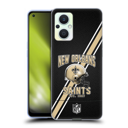 NFL New Orleans Saints Logo Art Football Stripes Soft Gel Case for OPPO Reno8 Lite