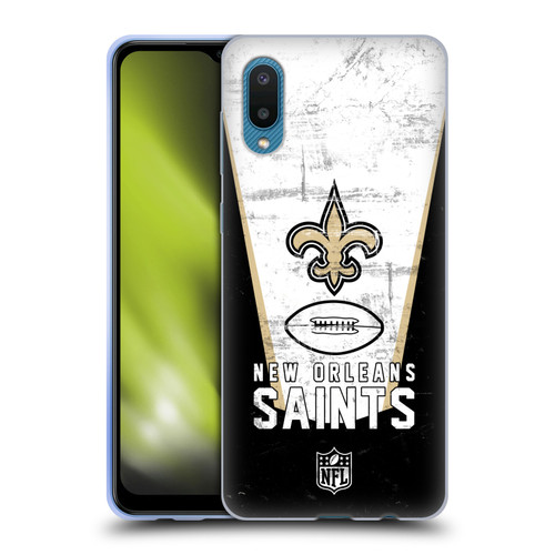 NFL New Orleans Saints Logo Art Banner Soft Gel Case for Samsung Galaxy A02/M02 (2021)