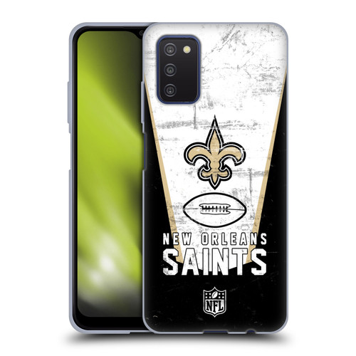 NFL New Orleans Saints Logo Art Banner Soft Gel Case for Samsung Galaxy A03s (2021)