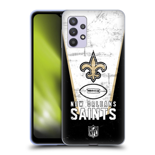 NFL New Orleans Saints Logo Art Banner Soft Gel Case for Samsung Galaxy A32 5G / M32 5G (2021)