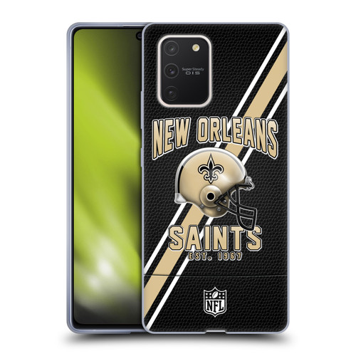NFL New Orleans Saints Logo Art Football Stripes Soft Gel Case for Samsung Galaxy S10 Lite