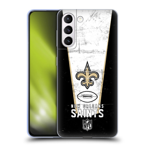 NFL New Orleans Saints Logo Art Banner Soft Gel Case for Samsung Galaxy S21+ 5G