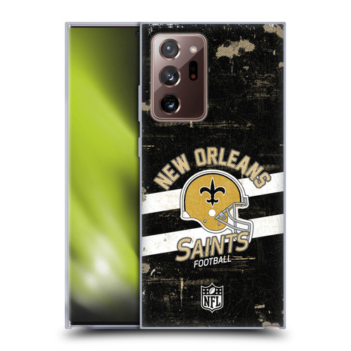NFL New Orleans Saints Logo Art Helmet Distressed Soft Gel Case for Samsung Galaxy Note20 Ultra / 5G