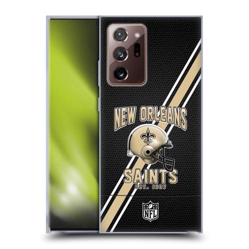 NFL New Orleans Saints Logo Art Football Stripes Soft Gel Case for Samsung Galaxy Note20 Ultra / 5G