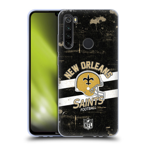 NFL New Orleans Saints Logo Art Helmet Distressed Soft Gel Case for Xiaomi Redmi Note 8T