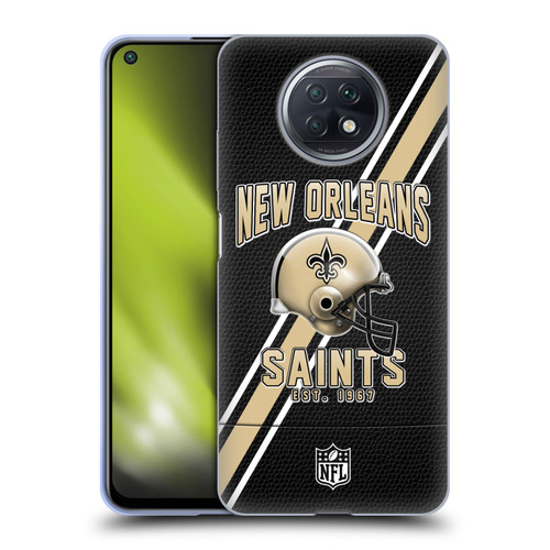 NFL New Orleans Saints Logo Art Football Stripes Soft Gel Case for Xiaomi Redmi Note 9T 5G