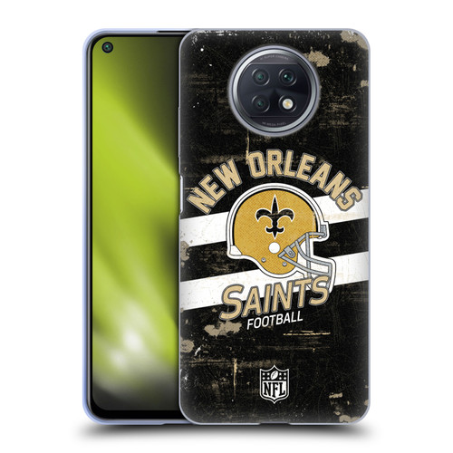 NFL New Orleans Saints Logo Art Helmet Distressed Soft Gel Case for Xiaomi Redmi Note 9T 5G