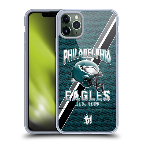 NFL Philadelphia Eagles Logo Art Football Stripes Soft Gel Case for Apple iPhone 11 Pro Max
