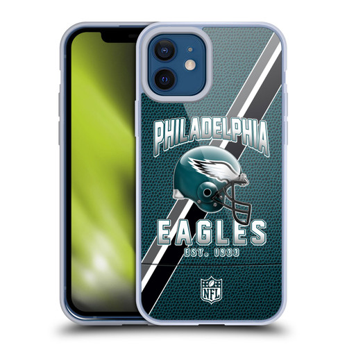 NFL Philadelphia Eagles Logo Art Football Stripes Soft Gel Case for Apple iPhone 12 / iPhone 12 Pro