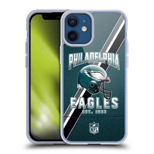 NFL Philadelphia Eagles Logo Art Football Stripes Soft Gel Case for Apple iPhone 12 Mini