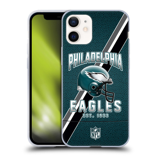 NFL Philadelphia Eagles Logo Art Football Stripes Soft Gel Case for Apple iPhone 12 Mini