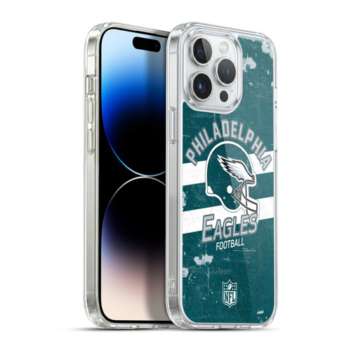 NFL Philadelphia Eagles Logo Art Helmet Distressed Soft Gel Case for Apple iPhone 13 Pro Max & MagSafe