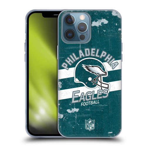 NFL Philadelphia Eagles Logo Art Helmet Distressed Soft Gel Case for Apple iPhone 13 Pro Max