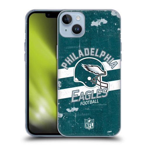 NFL Philadelphia Eagles Logo Art Helmet Distressed Soft Gel Case for Apple iPhone 14 Plus