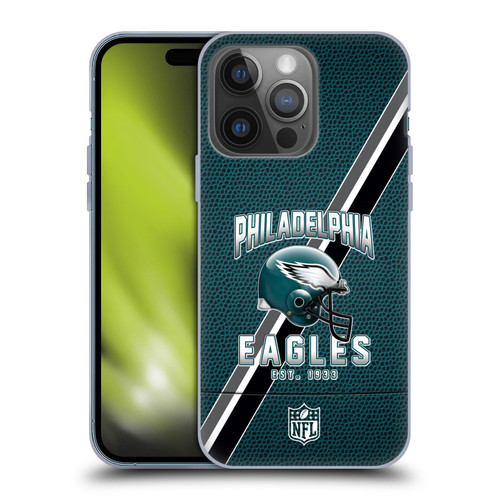 NFL Philadelphia Eagles Logo Art Football Stripes Soft Gel Case for Apple iPhone 14 Pro