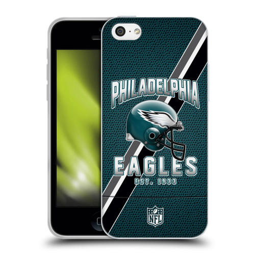 NFL Philadelphia Eagles Logo Art Football Stripes Soft Gel Case for Apple iPhone 5c