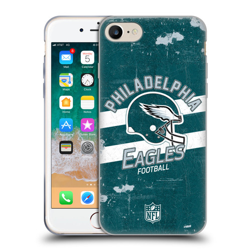 NFL Philadelphia Eagles Logo Art Helmet Distressed Soft Gel Case for Apple iPhone 7 / 8 / SE 2020 & 2022