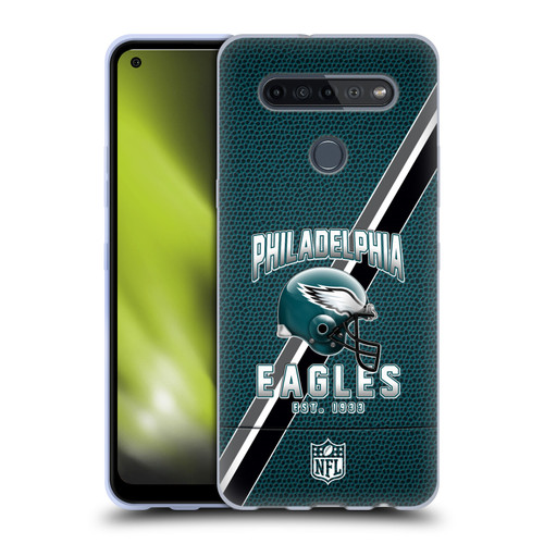 NFL Philadelphia Eagles Logo Art Football Stripes Soft Gel Case for LG K51S