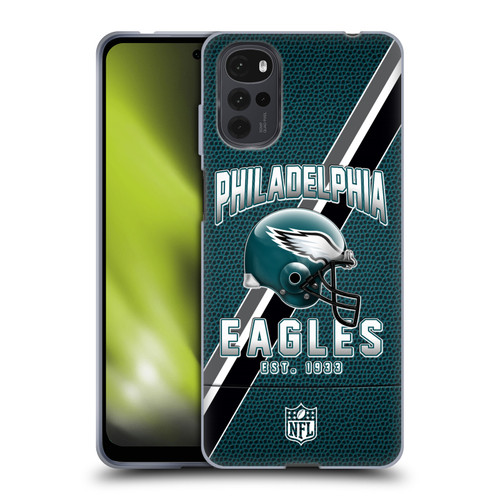 NFL Philadelphia Eagles Logo Art Football Stripes Soft Gel Case for Motorola Moto G22