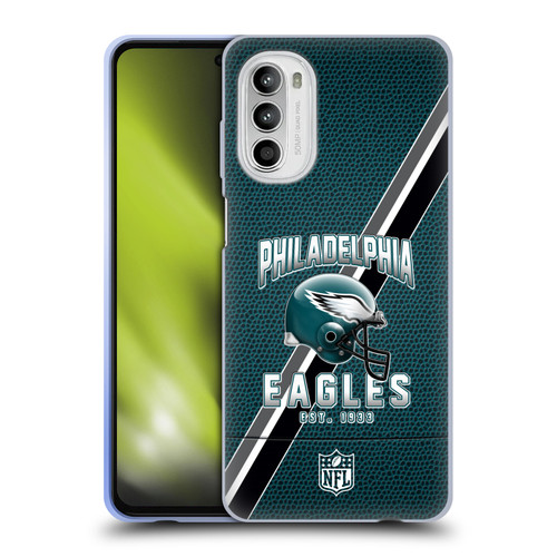 NFL Philadelphia Eagles Logo Art Football Stripes Soft Gel Case for Motorola Moto G52