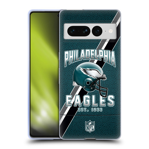NFL Philadelphia Eagles Logo Art Football Stripes Soft Gel Case for Google Pixel 7 Pro