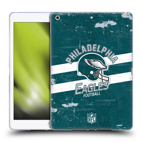 NFL Philadelphia Eagles Logo Art Helmet Distressed Soft Gel Case for Apple iPad 10.2 2019/2020/2021