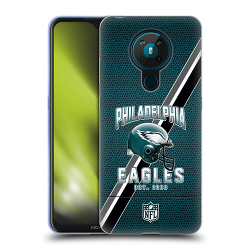 NFL Philadelphia Eagles Logo Art Football Stripes Soft Gel Case for Nokia 5.3