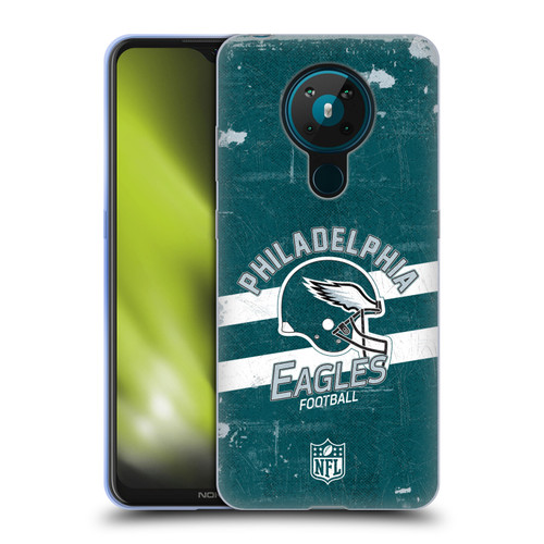 NFL Philadelphia Eagles Logo Art Helmet Distressed Soft Gel Case for Nokia 5.3