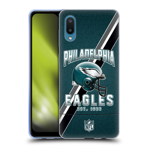 NFL Philadelphia Eagles Logo Art Football Stripes Soft Gel Case for Samsung Galaxy A02/M02 (2021)