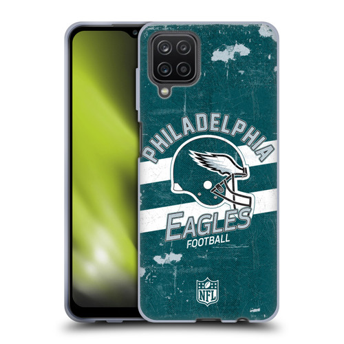 NFL Philadelphia Eagles Logo Art Helmet Distressed Soft Gel Case for Samsung Galaxy A12 (2020) NFL Philadelphia Eagles Logo Art Helmet Distressed Soft Gel Case for Samsung Galaxy A12 (2020)