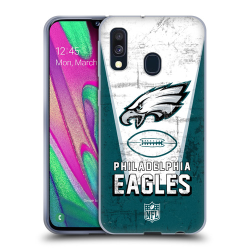 NFL Philadelphia Eagles Logo Art Banner Soft Gel Case for Samsung Galaxy A40 (2019)