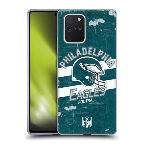 NFL Philadelphia Eagles Logo Art Helmet Distressed Soft Gel Case for Samsung Galaxy S10 Lite