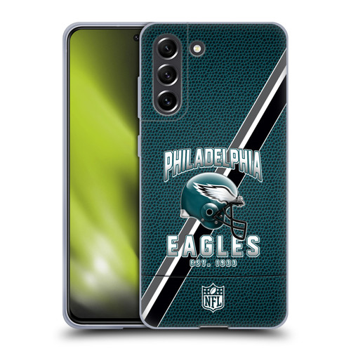 NFL Philadelphia Eagles Logo Art Football Stripes Soft Gel Case for Samsung Galaxy S21 FE 5G