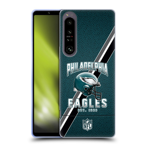 NFL Philadelphia Eagles Logo Art Football Stripes Soft Gel Case for Sony Xperia 1 IV