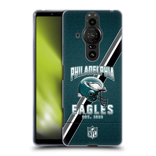NFL Philadelphia Eagles Logo Art Football Stripes Soft Gel Case for Sony Xperia Pro-I