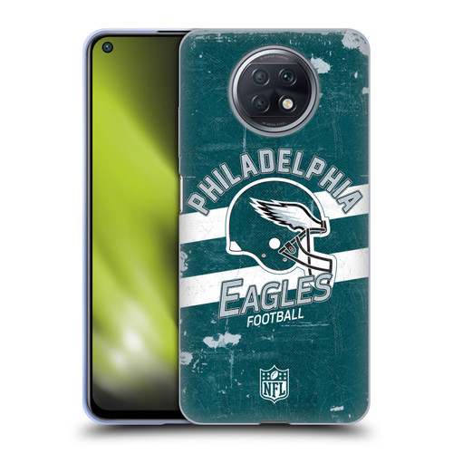 NFL Philadelphia Eagles Logo Art Helmet Distressed Soft Gel Case for Xiaomi Redmi Note 9T 5G