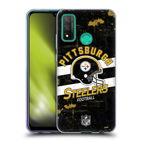 NFL Pittsburgh Steelers Logo Art Helmet Distressed Soft Gel Case for Huawei P Smart (2020)