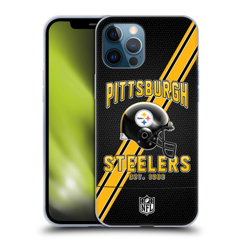 NFL Pittsburgh Steelers Logo Art Football Stripes Soft Gel Case for Apple iPhone 12 Pro Max