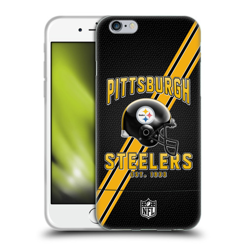 NFL Pittsburgh Steelers Logo Art Football Stripes Soft Gel Case for Apple iPhone 6 / iPhone 6s