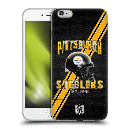 NFL Pittsburgh Steelers Logo Art Football Stripes Soft Gel Case for Apple iPhone 6 Plus / iPhone 6s Plus