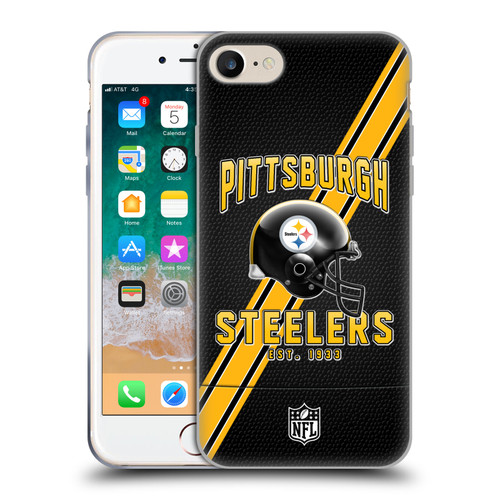 NFL Pittsburgh Steelers Logo Art Football Stripes Soft Gel Case for Apple iPhone 7 / 8 / SE 2020 & 2022