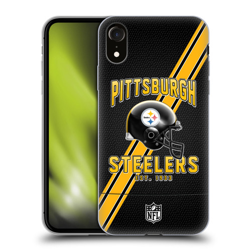 NFL Pittsburgh Steelers Logo Art Football Stripes Soft Gel Case for Apple iPhone XR