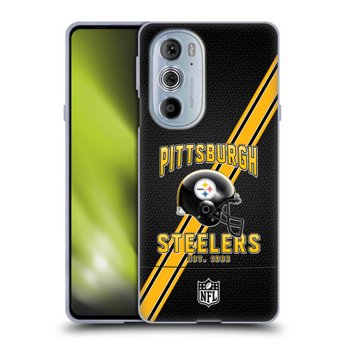 NFL Pittsburgh Steelers Logo Art Football Stripes Soft Gel Case for Motorola Edge X30