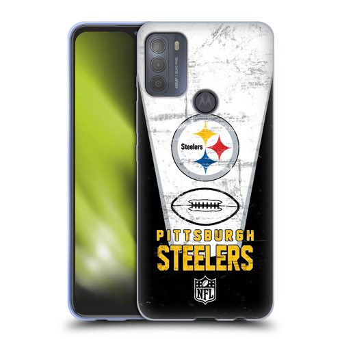 NFL Pittsburgh Steelers Logo Art Banner Soft Gel Case for Motorola Moto G50