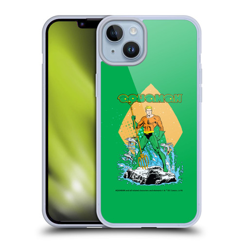 Aquaman DC Comics Fast Fashion Trident Soft Gel Case for Apple iPhone 14 Plus