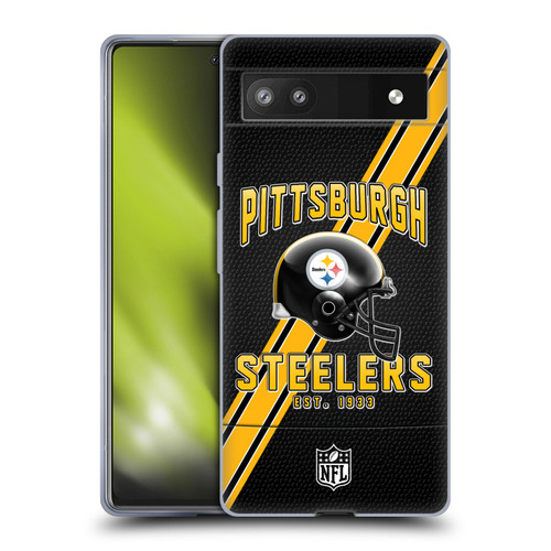 NFL Pittsburgh Steelers Logo Art Football Stripes Soft Gel Case for Google Pixel 6a