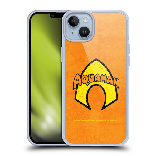 Aquaman DC Comics Logo Classic Distressed Look Soft Gel Case for Apple iPhone 14 Plus