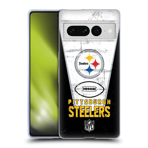 NFL Pittsburgh Steelers Logo Art Banner Soft Gel Case for Google Pixel 7 Pro