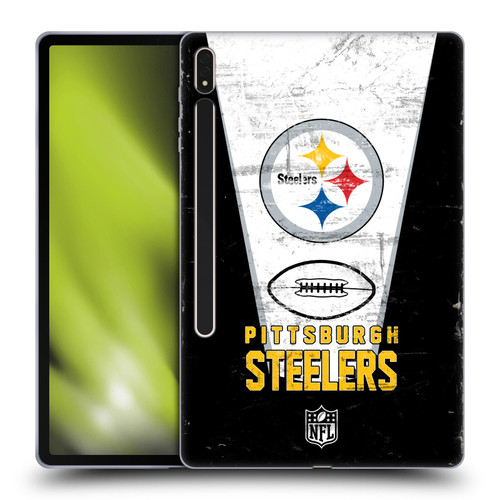 NFL Pittsburgh Steelers Logo Art Banner Soft Gel Case for Samsung Galaxy Tab S8 Plus